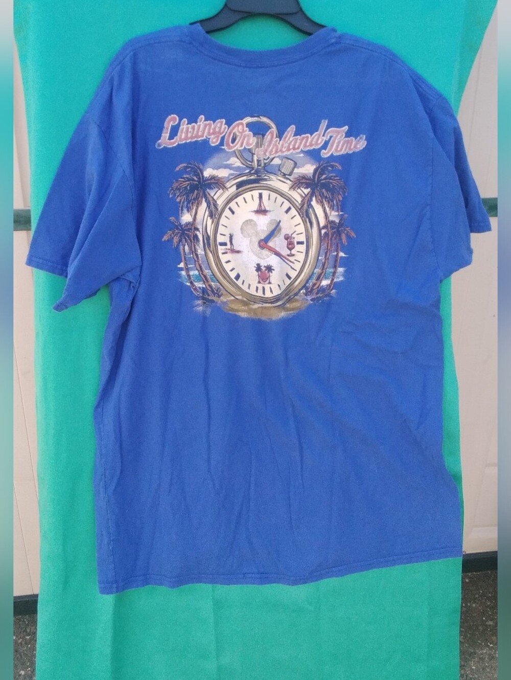 WDW Disneyland Adult XXL graphic Tee Shirt Blue Island Time 2XL